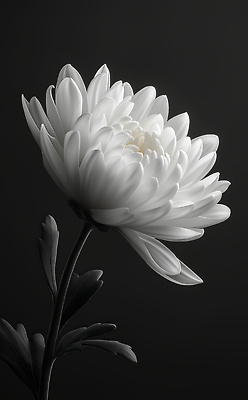 JPG 편집이미지 잎 국화 흑백 사람없음 검은색 애도 장례 추모 편집실사 AI포토 AI콘텐츠 식물 꽃 컬러 촬영기법 CG 파일형식