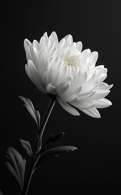 JPG 편집이미지 잎 국화 흑백 사람없음 검은색 애도 장례 추모 편집실사 AI포토 AI콘텐츠 식물 꽃 컬러 촬영기법 CG 파일형식