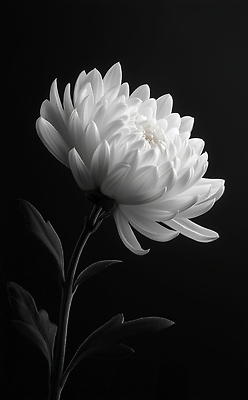 JPG 편집이미지 디자인 국화 흑백 사람없음 검은색 애도 장례 추모 편집실사 AI포토 AI콘텐츠 꽃 컬러 촬영기법 CG 파일형식