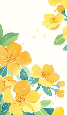 PSD 디자인 잎 패턴 일러스트 여름꽃 수채화 사람없음 주황색 국내일러스트 식물 꽃 컬러 무늬 파일형식 여름_계절