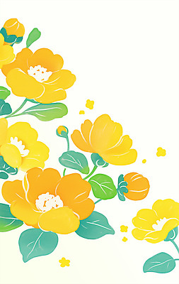 PSD 디자인 컬러 일러스트 여름꽃 수채화 사람없음 주황색 꽃봉오리 감성 국내일러스트 꽃 컨셉 파일형식 여름_계절