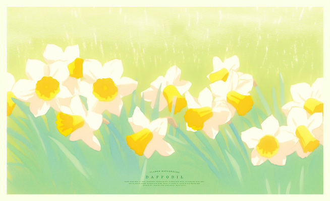 PSD 일러스트 자연 색연필 초원 사람없음 일상 노란색 화사함 수선화 국내일러스트 꽃 컬러 컨셉 학용품 라이프 생태계 파일형식