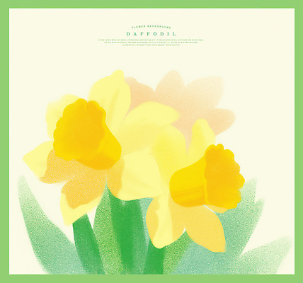 PSD 예술 꽃다발 일러스트 자연 색연필 풍경 사람없음 노란색 화사함 수선화 국내일러스트 꽃 컬러 컨셉 학용품 생태계 파일형식