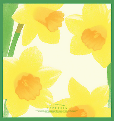 PSD 꽃잎 일러스트 자연 색연필 사람없음 장식 노란색 수선화 국내일러스트 꽃 컬러 학용품 생태계 파일형식