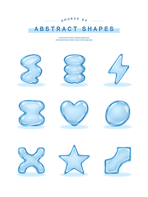 모양 PSD 편집이미지 디자인 별 하늘색 유리 추상 사람없음 그래픽 세트 3D 하트 표현 원형 투명 오브젝트 심플 기하학 번개모양 편집3D 자연요소 도형 무늬 재질 파란색 번개 디지털합성 파일형식
