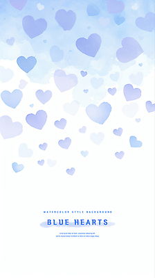 PSD 디자인 예술 백그라운드 일러스트 수채화 사랑 사람없음 파란색 하트 부드러움 감성 국내일러스트 모양 감정 컬러 컨셉 감각 파일형식