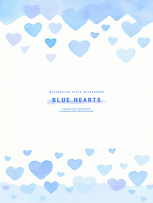 PSD 디자인 예술 백그라운드 일러스트 수채화 사랑 미술 사람없음 파란색 하트 부드러움 감성 국내일러스트 모양 감정 컬러 컨셉 문화예술 감각 파일형식