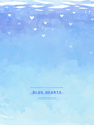 PSD 디자인 물결 예술 바다 백그라운드 일러스트 수채화 사랑 사람없음 물 파란색 바닷속 하트 부드러움 감성 국내일러스트 자연요소 모양 감정 컬러 컨셉 수중 감각 파일형식