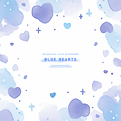 PSD 디자인 예술 백그라운드 일러스트 추상 수채화 프레임 사랑 사람없음 파란색 반짝임 공간 이미지 감성 국내일러스트 감정 컬러 컨셉 무늬 모션 파일형식
