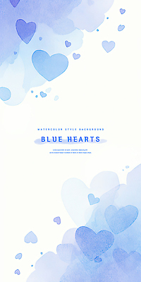 PSD 디자인 백그라운드 일러스트 수채화 프레임 사랑 미술 사람없음 파란색 부드러움 감성 국내일러스트 감정 컬러 컨셉 문화예술 감각 파일형식