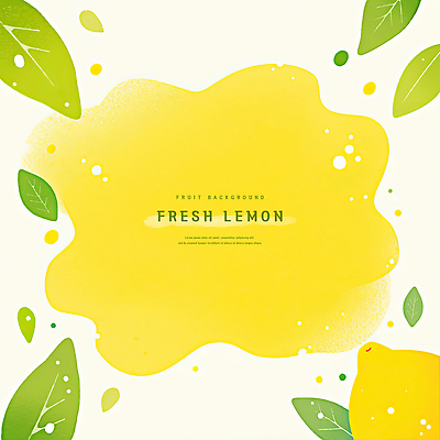 PSD 백그라운드 잎 일러스트 수채화 사람없음 노란색 신선 레몬 상큼 과즙 국내일러스트 식물 컬러 과일 파일형식