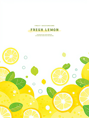 PSD 백그라운드 잎 일러스트 단면 수채화 사람없음 노란색 물방울 신선 레몬 상큼 국내일러스트 식물 컬러 과일 파일형식