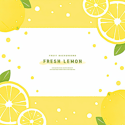 PSD 백그라운드 잎 일러스트 단면 수채화 프레임 사람없음 노란색 신선 레몬 상큼 카피스페이스 국내일러스트 식물 컬러 과일 공백 파일형식