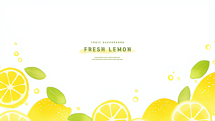 PSD 백그라운드 잎 일러스트 단면 수채화 사람없음 노란색 신선 레몬 상큼 국내일러스트 식물 컬러 과일 파일형식