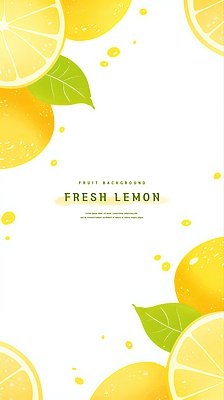 PSD 백그라운드 잎 일러스트 단면 수채화 프레임 사람없음 노란색 신선 레몬 상큼 카피스페이스 국내일러스트 식물 컬러 과일 공백 파일형식