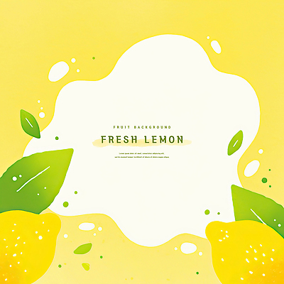 PSD 백그라운드 잎 일러스트 수채화 프레임 사람없음 노란색 신선 레몬 상큼 과즙 카피스페이스 국내일러스트 식물 컬러 과일 공백 파일형식