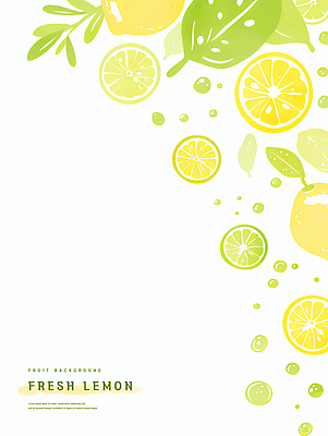 PSD 백그라운드 잎 일러스트 단면 수채화 사람없음 연두색 노란색 신선 레몬 라임 상큼 국내일러스트 식물 컬러 과일 초록색 파일형식