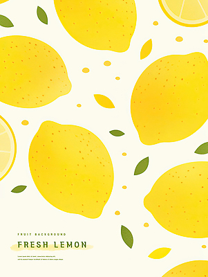 PSD 백그라운드 잎 일러스트 단면 수채화 사람없음 노란색 신선 레몬 상큼 국내일러스트 식물 컬러 과일 파일형식