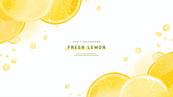 PSD 백그라운드 일러스트 단면 수채화 프레임 사람없음 노란색 물방울 신선 레몬 상큼 과즙 카피스페이스 국내일러스트 컬러 과일 공백 파일형식