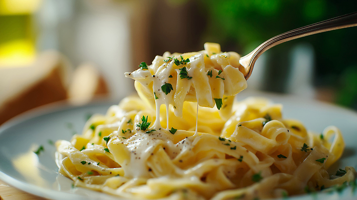 JPG 편집이미지 접시 포크 스파게티 사람없음 레스토랑 면 이탈리아음식 후추 크림소스 크림파스타 편집실사 AI포토 AI콘텐츠 식기 파스타 서양음식 식당 소스_음식 향신료 CG 파일형식