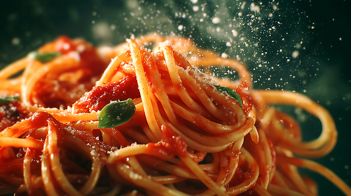 JPG 편집이미지 사람없음 레스토랑 이탈리아음식 바질 토마토소스 치즈가루 토마토스파게티 토마토파스타 편집실사 AI포토 AI콘텐츠 파스타 서양음식 스파게티 식당 소스_음식 가루 CG 파일형식