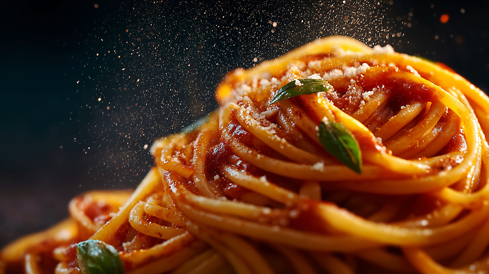 JPG 편집이미지 사람없음 레스토랑 이탈리아음식 바질 토마토소스 치즈가루 토마토스파게티 토마토파스타 편집실사 AI포토 AI콘텐츠 파스타 서양음식 스파게티 식당 소스_음식 가루 CG 파일형식