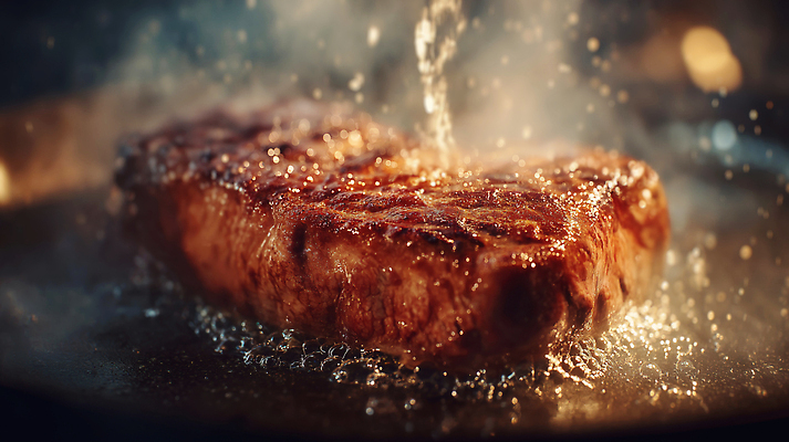 JPG 편집이미지 스테이크 사람없음 레스토랑 프라이팬 굽기 편집실사 AI포토 AI콘텐츠 주방용품 서양음식 식당 구이 CG 파일형식