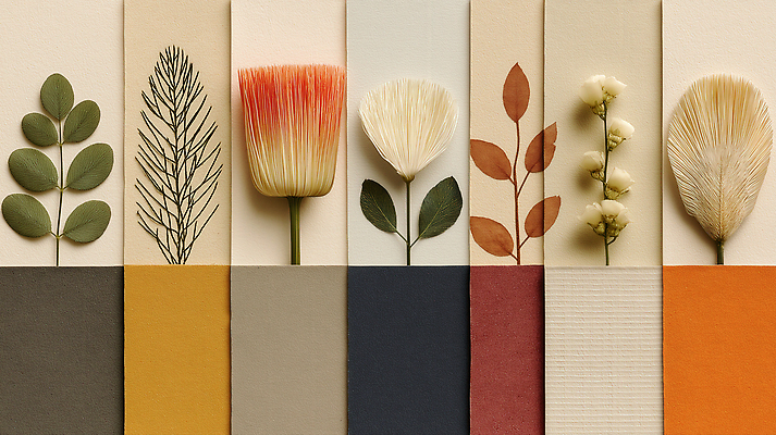 JPG 편집이미지 꽃 종이 잎 사람없음 컬러풀 일렬 편집실사 AI포토 AI콘텐츠 식물 컬러 CG 파일형식