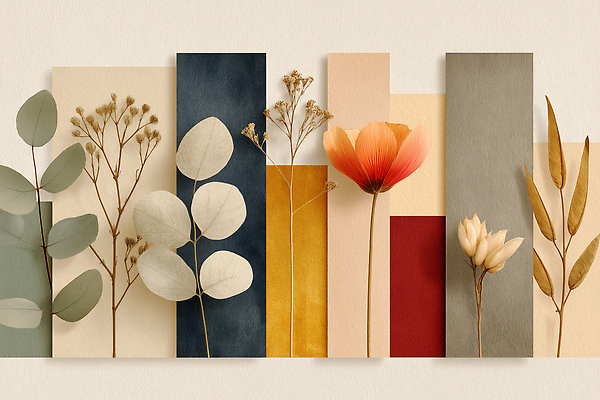 JPG 편집이미지 꽃 종이 잎 사람없음 컬러풀 일렬 편집실사 AI포토 AI콘텐츠 식물 컬러 CG 파일형식