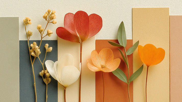 JPG 편집이미지 꽃 종이 잎 사람없음 컬러풀 편집실사 AI포토 AI콘텐츠 식물 컬러 CG 파일형식