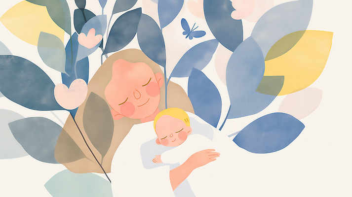 JPG 여자 꽃 행복 나비 잎 일러스트 포옹 엄마 사랑 미소 상반신 두명 평화 귀여움 눈감음 아기 모성애 국내일러스트 AI일러스트 AI콘텐츠 식물 감정 곤충 컨셉 가족 안기 모션 표정 사람 파일형식