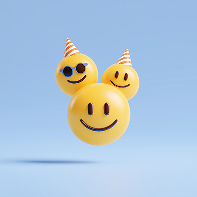 JPG 편집이미지 얼굴 미소 사람없음 선글라스 노란색 3D 고깔모자 이모지 편집3D AI컴퓨터그래픽 AI콘텐츠 모자_잡화 안경 컬러 표정 신체부위 디지털합성 파일형식