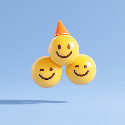 JPG 편집이미지 얼굴 윙크 미소 사람없음 노란색 3D 고깔모자 이모지 편집3D AI컴퓨터그래픽 AI콘텐츠 모자_잡화 컬러 표정 신체부위 디지털합성 파일형식
