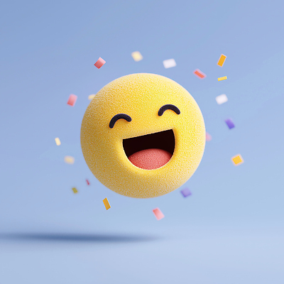 JPG 편집이미지 얼굴 미소 사람없음 노란색 3D 꽃가루 이모지 편집3D AI컴퓨터그래픽 AI콘텐츠 컬러 표정 신체부위 가루 디지털합성 파일형식