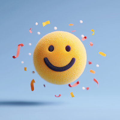 JPG 편집이미지 얼굴 미소 사람없음 노란색 3D 꽃가루 이모지 편집3D AI컴퓨터그래픽 AI콘텐츠 컬러 표정 신체부위 가루 디지털합성 파일형식