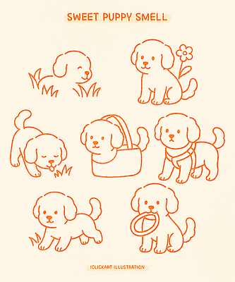꽃 라인일러스트 일러스트 앉기 잔디 사람없음 장난감 달리기 걷기 귀여움 눈감음 강아지 물기 라인아트 목줄 살구 이동가방 국내일러스트 AI파일 식물 선 컨셉 가방 과일 모션 반려동물 개 파일형식 벡터 반려용품