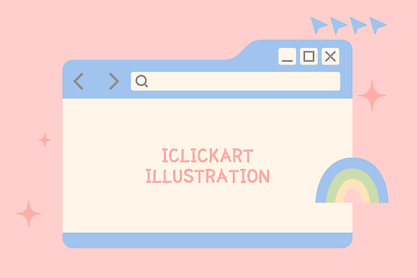 분홍색 무지개 일러스트 사람없음 반짝임 즐거움 커서 온라인 인터넷창 검색창 국내일러스트 AI파일 자연요소 감정 컬러 인터넷 모션 파일형식 벡터