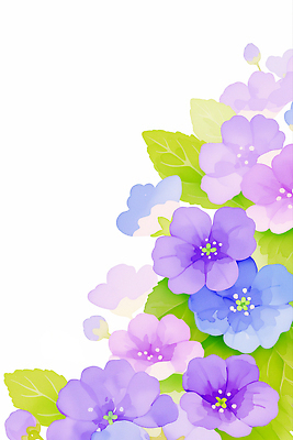 JPG 잎 일러스트 수채화 사람없음 보라색 꽃봉오리 화사함 감성 물망초 파스텔톤 국내일러스트 AI일러스트 AI콘텐츠 식물 꽃 컬러 컨셉 파일형식