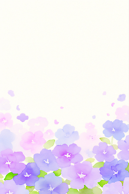 JPG 꽃잎 화초 꽃밭 일러스트 수채화 사람없음 보라색 그림 부드러움 화사함 감성 물망초 파스텔톤 카피스페이스 국내일러스트 AI일러스트 AI콘텐츠 식물 꽃 컬러 컨셉 공백 감각 파일형식