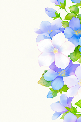 JPG 잎 일러스트 수채화 사람없음 파란색 꽃봉오리 그림 부드러움 화사함 물망초 파스텔톤 국내일러스트 AI일러스트 AI콘텐츠 식물 꽃 컬러 컨셉 감각 파일형식