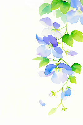 JPG 꽃잎 화초 줄기 잎 일러스트 수채화 사람없음 파란색 꽃봉오리 그림 물망초 파스텔톤 국내일러스트 AI일러스트 AI콘텐츠 식물 꽃 컬러 파일형식