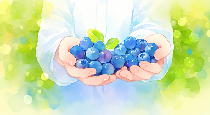 JPG 열매 잎 다이어트 일러스트 수채화 신체부위 연두색 수확 신선 블루베리 보케 팔 따기 국내일러스트 AI일러스트 AI콘텐츠 식물 농업 과일 건강 사람 초록색 파일형식