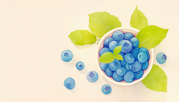 JPG 그릇 열매 잎 일러스트 수채화 사람없음 연두색 여름 신선 블루베리 비타민 국내일러스트 AI일러스트 AI콘텐츠 식물 식기 계절 과일 초록색 영양소 파일형식