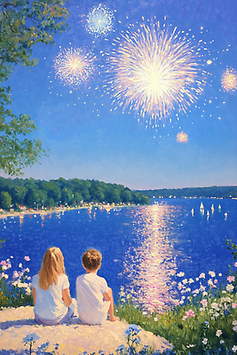 JPG 전신 나무 응시 여자 남자 꽃 호수 물결 어린이 요트 야경 일러스트 밤하늘 주택 폭죽 불꽃놀이 앉기 잔디 두명 파란색 반짝임 반사 소풍 축제 여름풍경 도시 즐거움 여름밤 유화 전경 국내일러스트 AI일러스트 AI콘텐츠 식물 시선 감정 컬러 배_교통 모션 놀이 하늘 미술 사람 풍경 건물 여름 야외활동 야간 파일형식 탑뷰 여름_계절 풍경_경치