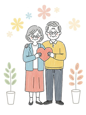 전신 PSD 여자 할아버지 노년 남자 꽃 행복 화분 할머니 잎 일러스트 가정 따뜻함 사랑 가족애 미소 웃음 들기 두명 실버라이프 부모 노부부 하트 풀 동반자 조부모 안경낌 어깨에손 국내일러스트 모양 식물 라이프스타일 부부 감정 안경 가족 모션 표정 사람 성인 파일형식