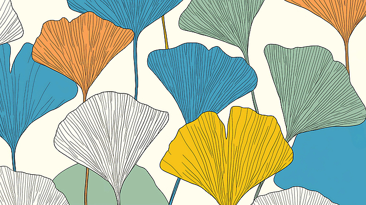 JPG 식물 디자인 예술 백그라운드 단풍 패턴 일러스트 자연 사람없음 가을 라인아트 모던 은행잎 은행나무 국내일러스트 AI일러스트 AI콘텐츠 나무 계절 선 잎 무늬 생태계 파일형식