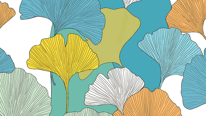 JPG 식물 디자인 예술 백그라운드 패턴 일러스트 자연 사람없음 가을 라인아트 은행잎 청록색 국내일러스트 AI일러스트 AI콘텐츠 계절 선 컬러 잎 무늬 생태계 파일형식