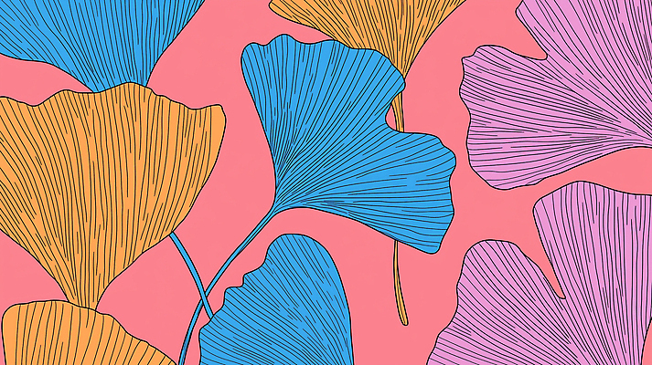 JPG 디자인 예술 백그라운드 패턴 일러스트 사람없음 가을 라인아트 은행잎 은행나무 진분홍색 국내일러스트 AI일러스트 AI콘텐츠 나무 계절 선 분홍색 잎 무늬 파일형식