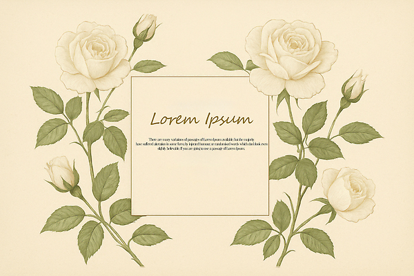 PSD 편집이미지 꽃 예술 잎 수채화 사람없음 장미 빈티지 꽃봉오리 화사함 베이지색 카피스페이스 이미지편집 카드프레임 식물 컬러 컨셉 프레임 공백 파일형식