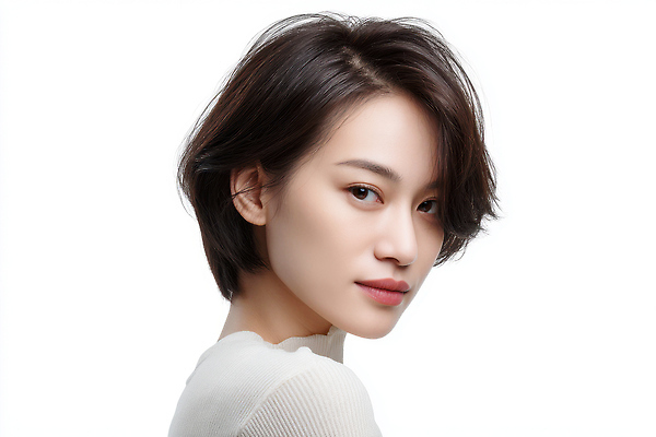 JPG 모델 편집이미지 응시 여자 패션 얼굴 짧은머리 한명 상반신 성인 뷰티 이발 의료성형뷰티 성인여자한명만 편집실사 AI인물포토 AI콘텐츠 1 헤어스타일 시선 사람 신체부위 CG 여자한명만 성인여자만 파일형식 AI포토